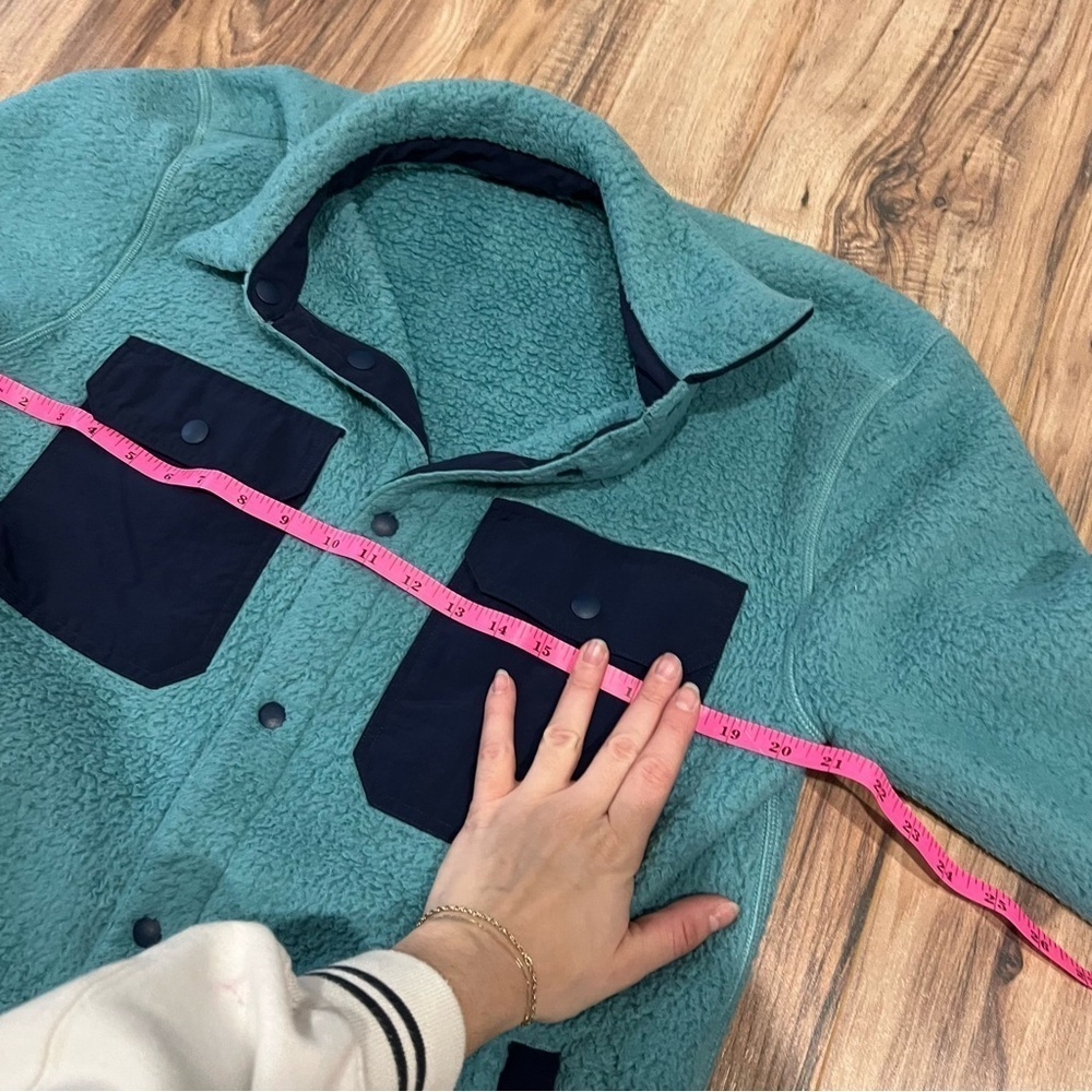Outerknown Men’s Skyline Blue Fleece Sherpa Shirt Jacket - Picture 7 of 10